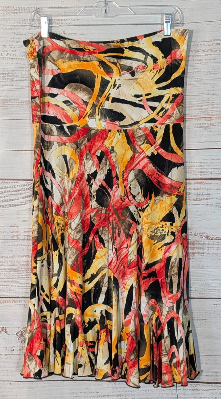 Lapis Womens Abstract Print Skirt Stretch Fit XL Elastic Waist USA Made
